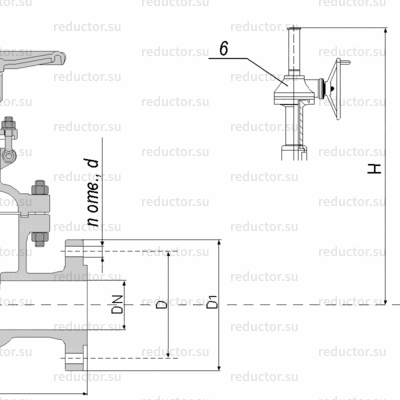 Чертёж задвижки 30с541нж1 DN 50-1200 PN 16